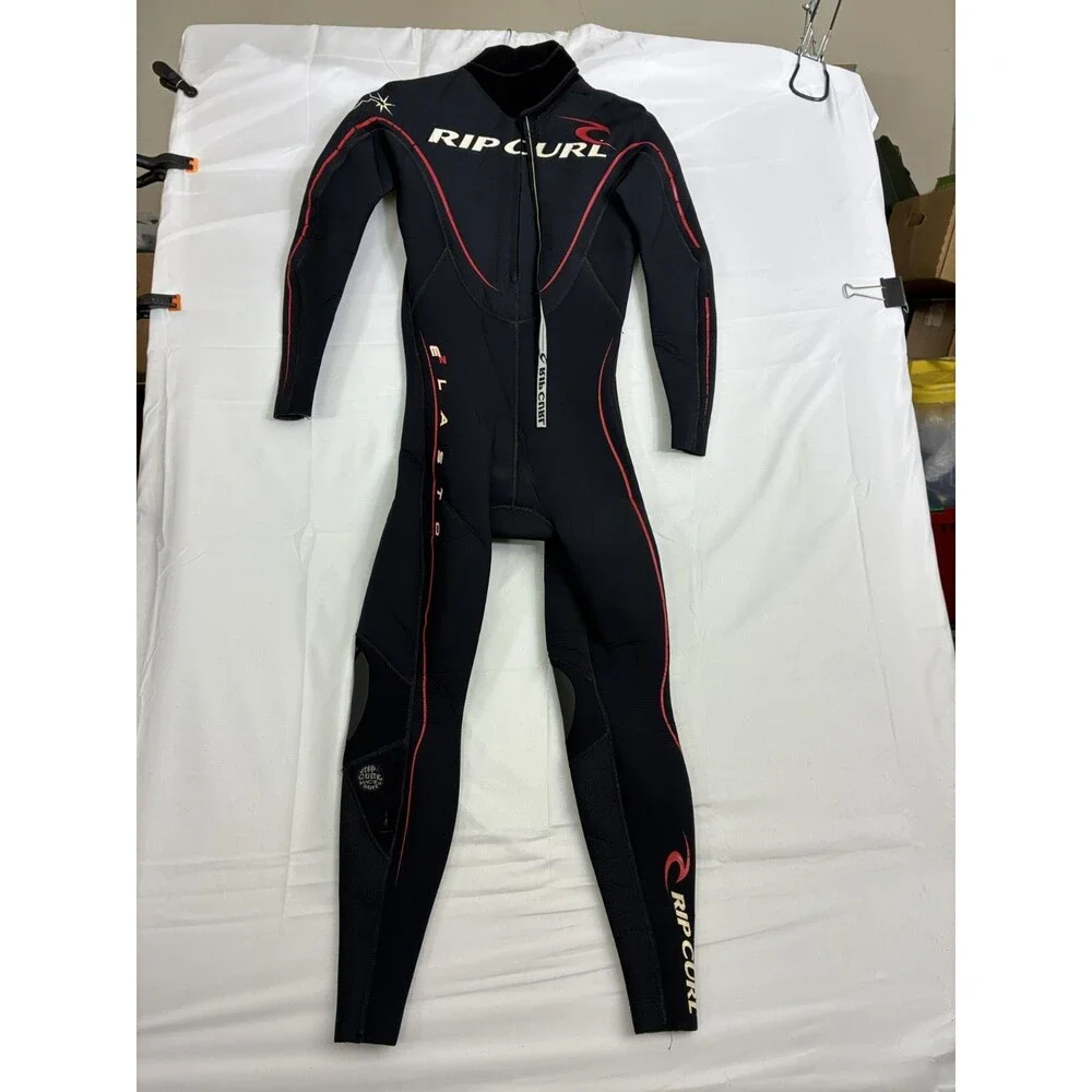 Rip Curl E-Bomb Wetsuit Mens Black Red Full Suit Batwing Back Zip Surf Diving